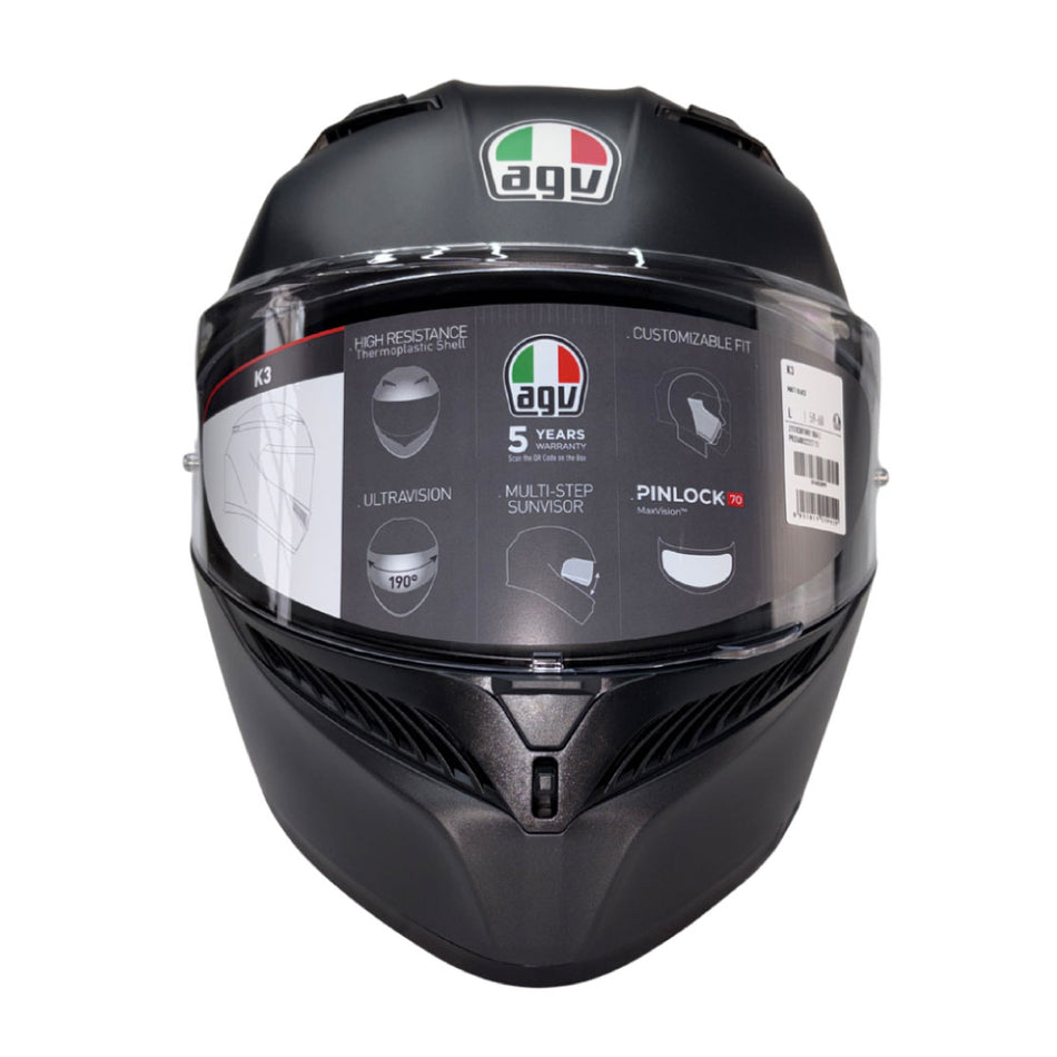 CASCO CERRADO AGV L NEGRO MATE
