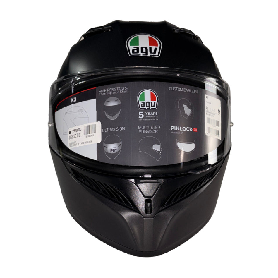 CASCO CERRADO AGV XL MONO NEGRO MATE