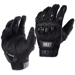 GUANTES VEL R7 RACING L NEGRO R7-1 TOUCH/LIMPIADOR MICA