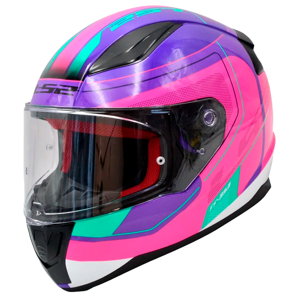 CASCO CERRADO LS2 RAPID GRAPHIC M ROS/MOR/TURQ/BCO FF353