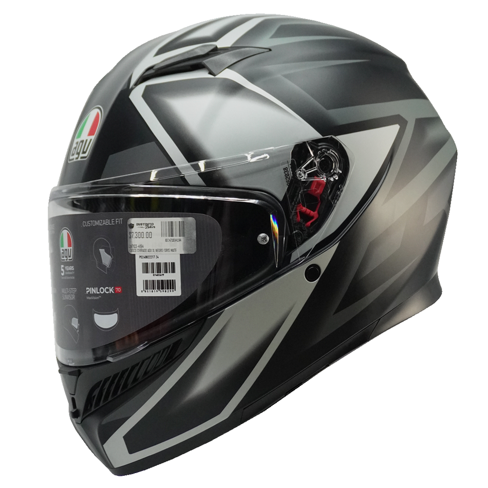 CASCO CERRADO AGV XL NEGRO/GRIS MATE
